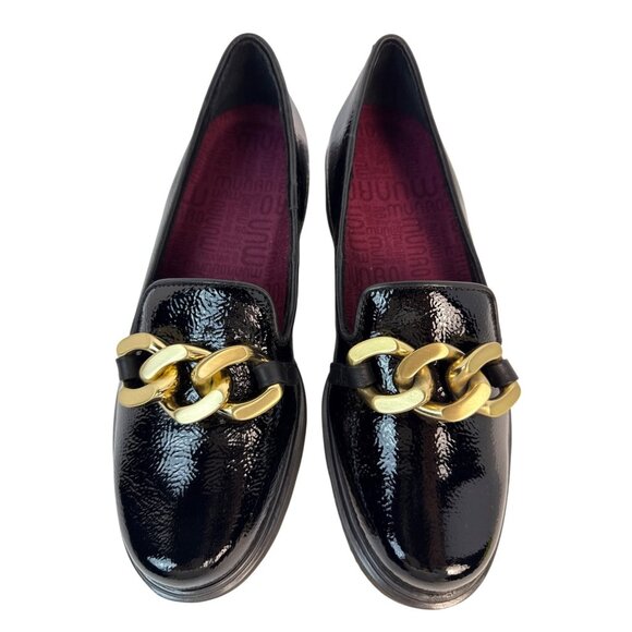 Munro Women's Viv Black Patent Leather Gold Accent Platform Loafer Size 5 M - Picture 4 of 11